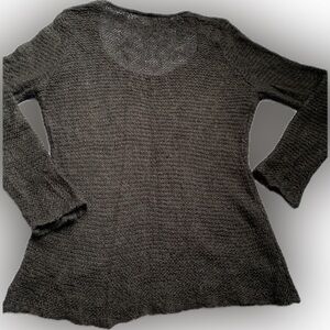 Ann Taylor Sheer long Sweater with Scoop Neck & long Sleeve | size XL